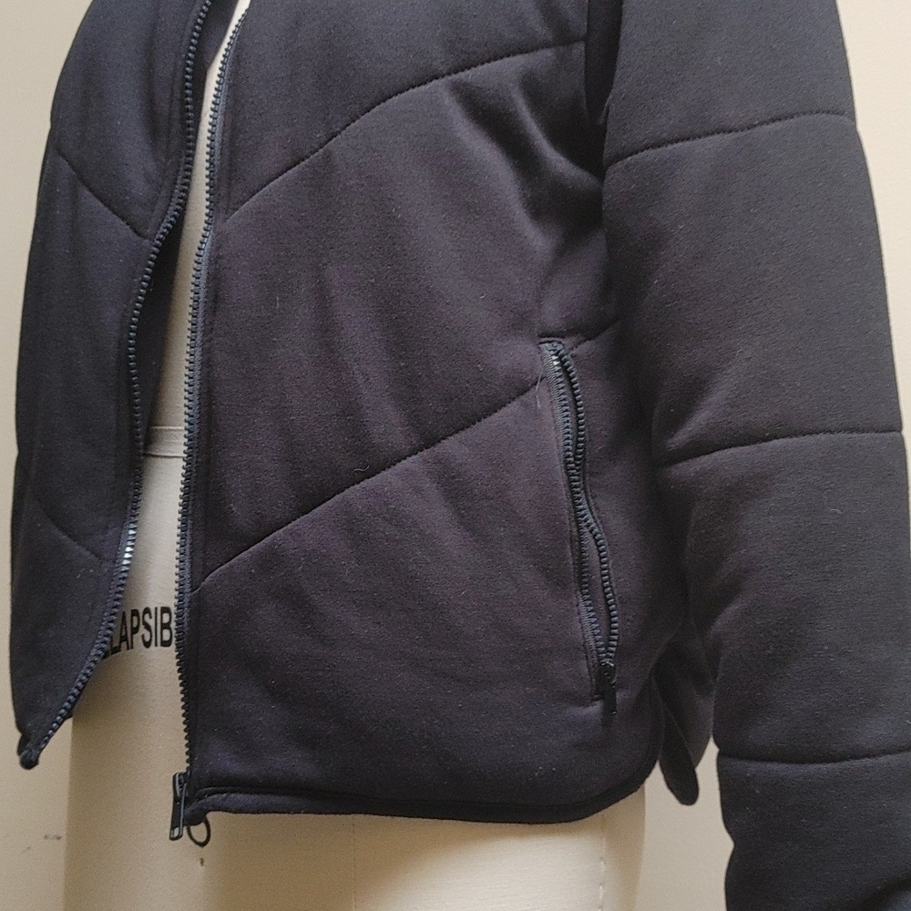 3 Dots Black Puffy Knit Jacket Size S